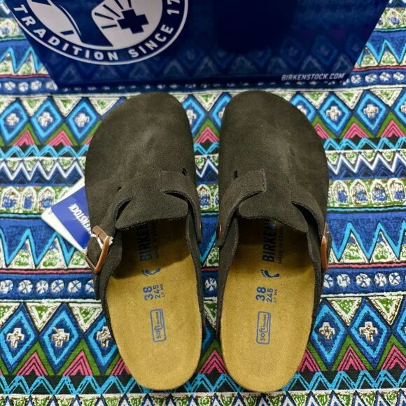 🌟POSH FRESH🌟 Women's Mocha Suede Birkenstock Boston Shoes - Narrow Fit - Picture 2 of 5